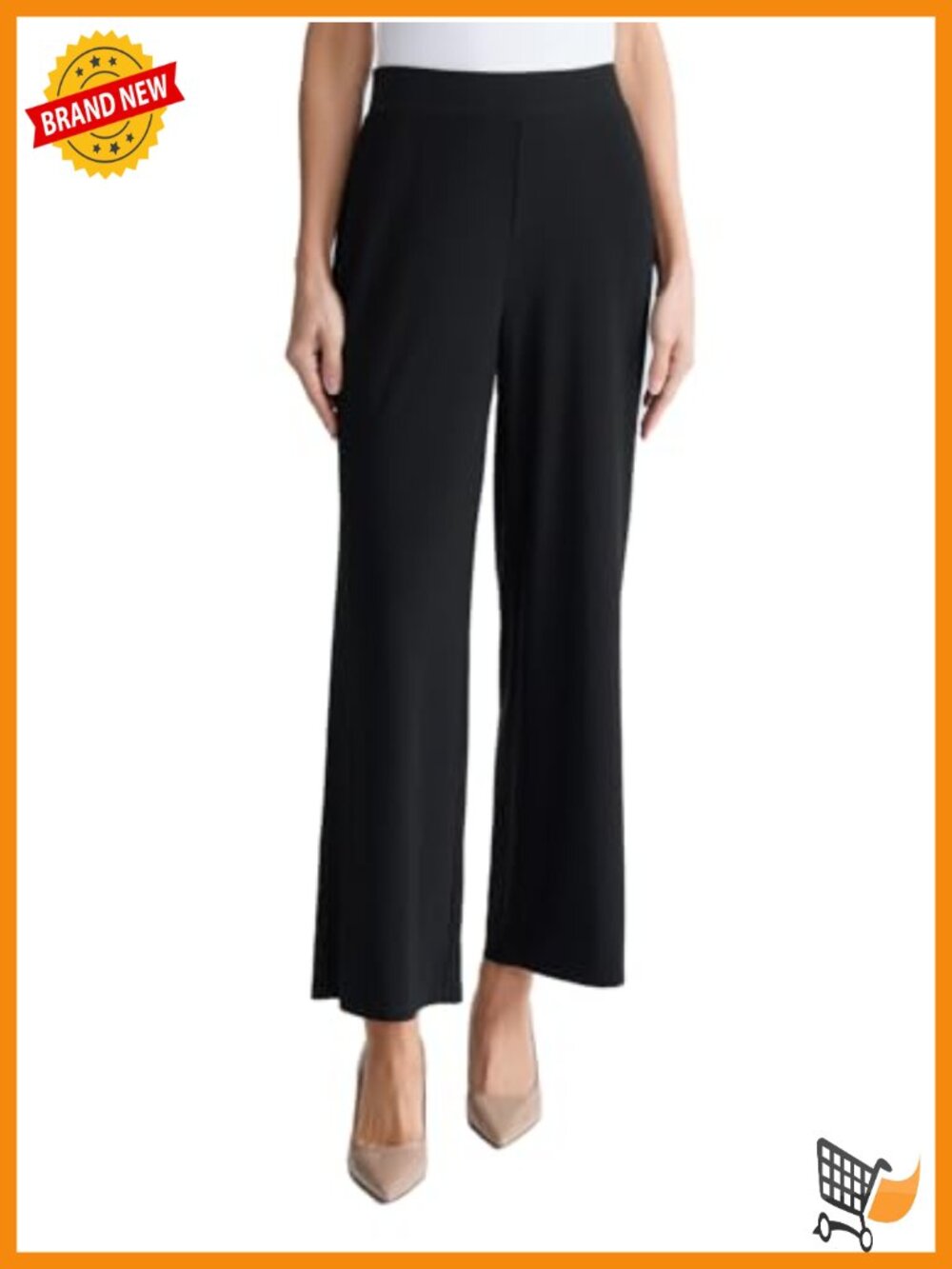 Wide Leg Pull-On Knit Dress Pants for Work Office Travel